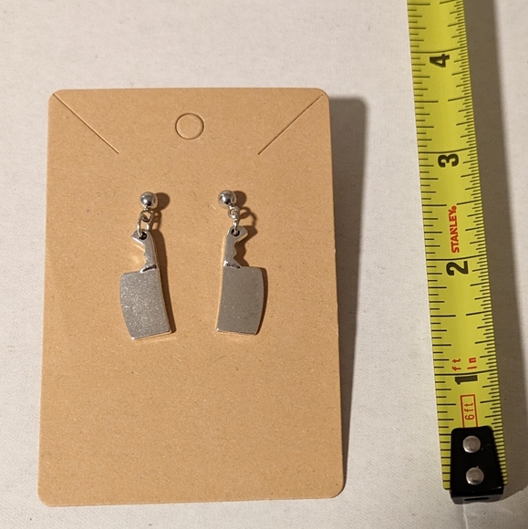 Handmade Butcher Knife Post Earrings - Picture 2 of 2